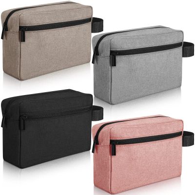 4 Pcs Toiletry Bag Water Resistant Shaving Toiletry Travel Cosmetic Bag for Men Portable Storage for Women Makeup Pouch Organizer with Large Capacity for Toiletries(Retro Color,Plain)