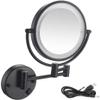 ROWITA Wall Mounted Makeup Mirror with Lights 5X Magnifying Cosmetic Mirror 360 Swivel Extendable Two Sided Vanity Mirror for Bathroom USB Rechargeable-3X view 1