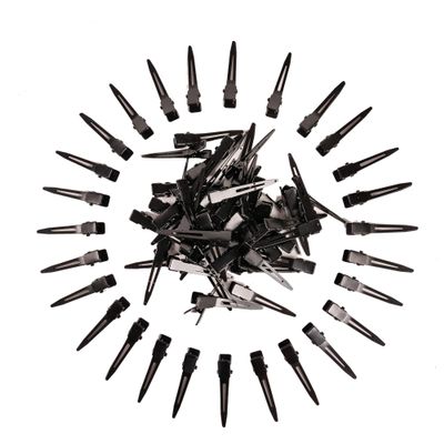 100 Packs black Alligator Curl Clips, bandenger 1.8 Inch Single Prong Clips Hair Accessories,for Girls and Women,Hair Styling,Hair Coloring, Random Color (black)