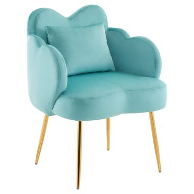 BarberPub Living Room Chair, Nail Chair for Nail Tech with Backrest, Modern Salon Chair with Velvet, Makeup Beauty Vanity Chair 3522