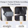 14in Straight Hair Toppers For Women Real Human Hair Toppers With Bangs,Thicker Bob Wig Toppers Hair Pieces For Women With Thinning Hair Clip In Topper Hair Extensions 75-95g (natrual black) view 4