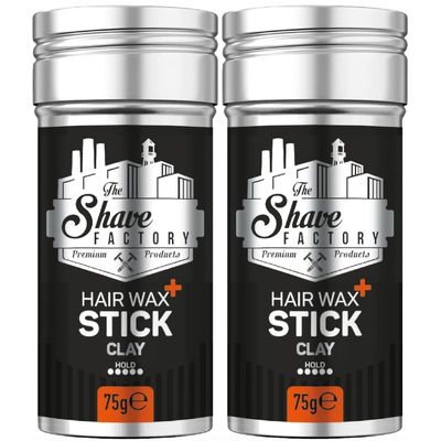 the shave factory Hair Wax Stick, Long-Lasting Styling, 2.7 Oz (75G), 2 Pieces