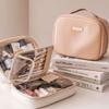 Square Box Cosmetic Bag With Large Capacity, Double Layer Cosmetic Storage Bag, Portable And Waterproof Travel Storage Bag (White) view 4