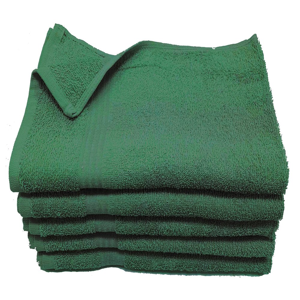 Towel Supercenter 16X27 Salon Hand Towels Colors (12Pack-36Pack- 60Pack-120Pack) 100% Cotton for Hair Salons, Nail Salons, Tanning Salons, Golf Course (Hunter Green, 12)