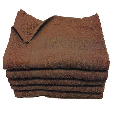 Towel Supercenter 16X27 Salon Hand Towels Colors (12Pack-36Pack- 60Pack-120Pack) 100% Cotton for Hair Salons, Nail Salons, Tanning Salons, Golf Course (Dark Brown, 12)