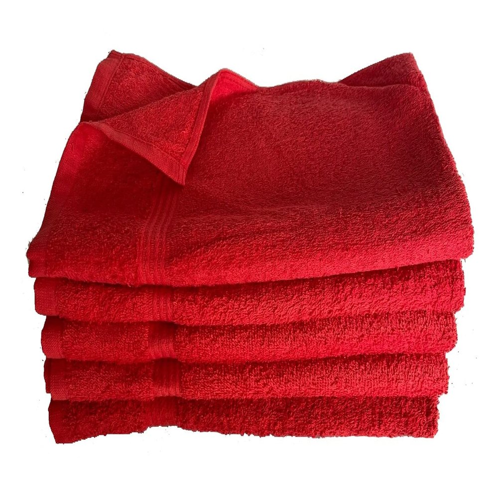 Towel Supercenter 16X27 Hand Towels Colors (12Pack-36Pack-60Pack-120Pack) 100% Cotton for Hair, Nail, Tanning Salons, Golf Course (RED, 12)