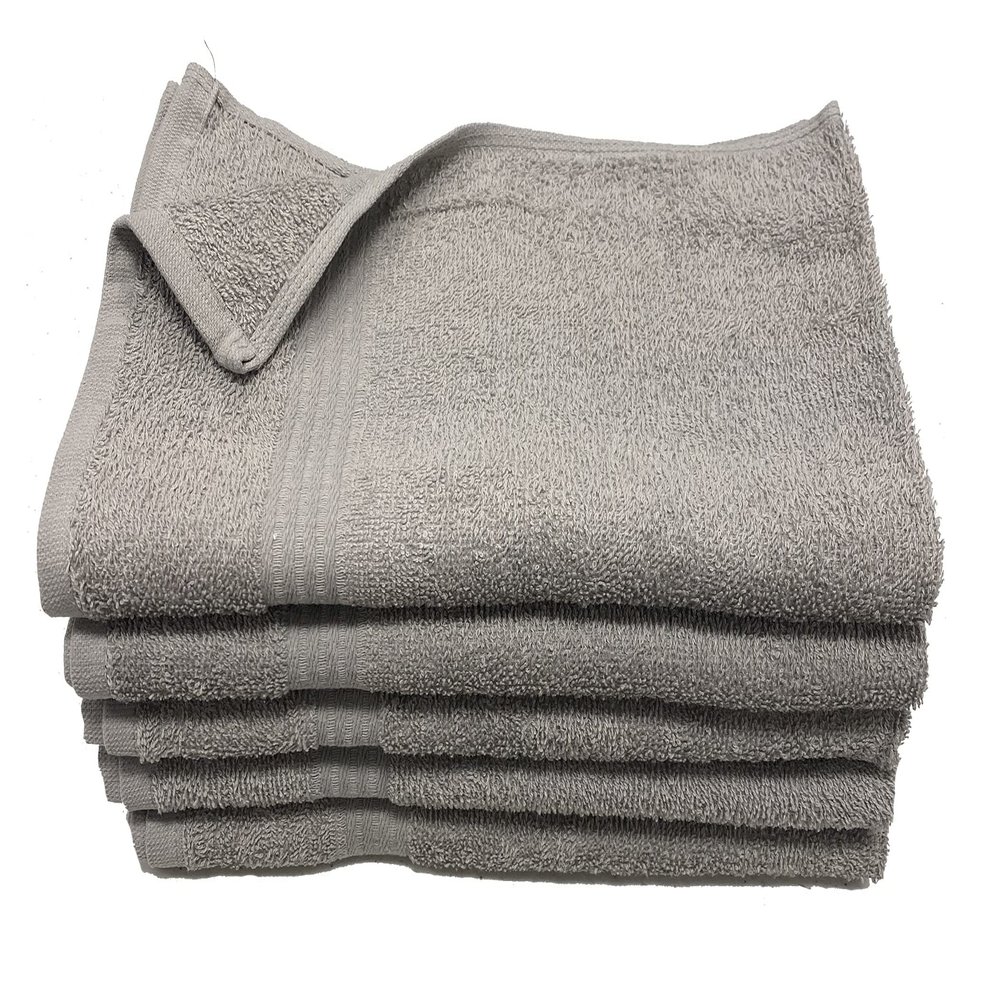Towel Supercenter 16X27 Cotton Hand Towels (12Pack-36Pack-60Pack-120Pack) for Hair, Nail, Tanning Salons, Golf Course (Silver Grey, 12)