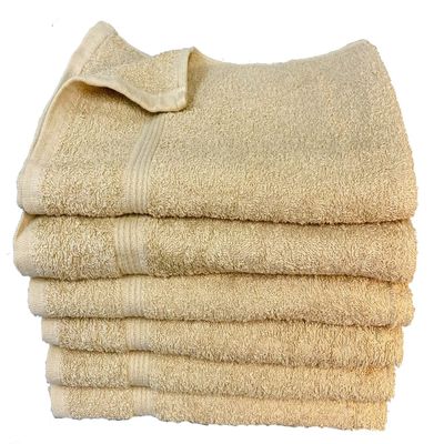 Towel Supercenter 16X27 Salon Hand Towels Colors (12Pack-36Pack- 60Pack-120Pack) 100% Cotton for Hair Salons, Nail Salons, Tanning Salons, Golf Course (Beige, 12)