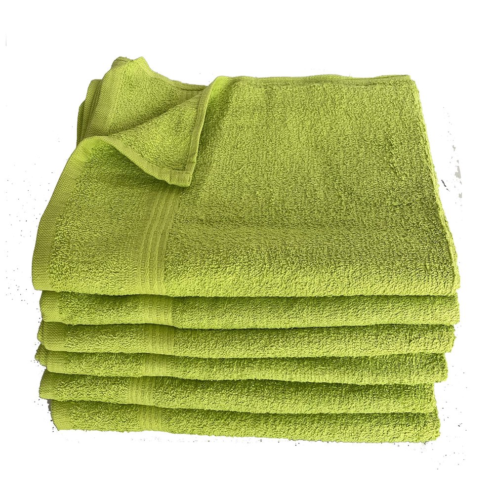 Towel Supercenter 16X27 Salon Hand Towels Colors (12Pack-36Pack- 60Pack-120Pack) 100% Cotton for Hair Salons, Nail Salons, Tanning Salons, Golf Course (Lime Green, 12)
