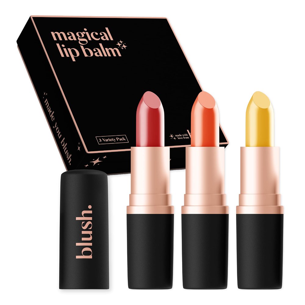 Blush. Magical Lip Balm Set | 3 pH Color-Changing Shades | Vegan & Cruelty Free | Long-Lasting Hydration & Personalized Glow