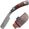 Old Ram Straight Razor | Straight Edge-Razor Sharp High Hardness Real Damascus Steel Cutthroat Straight Edge-Blade | Barber Razor (350) view 2