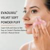 2 Pcs EVAOUXIU Triangle Powder Puff for Face Powder, Soft Plush Setting Powder Puff, Velour Cosmetic Foundation Blender Sponge Beauty Makeup Tools (Pink) view 2
