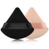 2 Pcs EVAOUXIU Triangle Powder Puff for Face Powder, Soft Plush Setting Powder Puff, Velour Cosmetic Foundation Blender Sponge Beauty Makeup Tools (Black&Nude) view 1