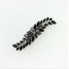 Faship Gorgeous Black Marquise Rhinestone Crystal Floral Small Hair Barrette view 3
