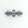 Faship Gorgeous Navy Blue Rhinestone Crystal Small Floral Hair Barrette Clip view 2