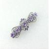 Faship Tanzanite Violet Purple Rhinestone Crystal Small Floral Hair Barrette Clip view 3