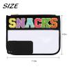 BCRMPT Chenille Letter Pouch, Multi-purpose PVC Nylon Cosmetic Bag, Travel Makeup Bag With Zipper For Women, Beach Gym pouch (Black-Snacks) view 3