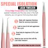 2pcs Straight & Curved Isolation Tweezers for Eyelash Extensions  14cm Japanese Stainless Steel, Blush Pink, Best for Individual & Classic Lashes view 2