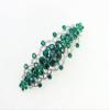 Faship Gorgeous Green Rhinestone Crystal Floral Hair Barrette view 3