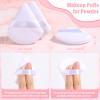 Thrilez 20pcs Triangle Powder Puff, Loose Powder Puffs Makeup Puff for Face Powder, Setting Powder Puff for Make Up, Face Puff Pads for Press Powder, Sponge Powder Applicator for Face and Eye (White) view 3