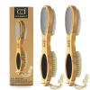 ICANdOIT-2 Packs Natural Bamboo Foot File Callus Remover-Multi Purpose 4 in 1 Feet Pedicure Kit with Boar Bristle Brush,Pumice Stone,Foot Rasp,Sand Paper view 1