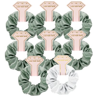Satin Bridesmaid Scrunchies 8 pack Proposal Gifts Elastics Hair Ties Scrunchies Bachelorette Party Favors Satin Bridesmaid Gift for Bridal Wedding Parties