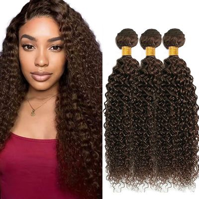 Brown Bundle Chocolate #4 Color Dark Brown Curly Bundles Human Hair Unprocessed Brazilian Virgin Hair 14 16 18 Inch Chocolate Bundles Human Hair