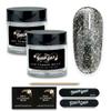 TOUGH GIRLS | Dip Powder | Includes Cuticle Stick, Nail File, Nail Buffer & Nail Wipes (Black Sparkles | 2-Pack) view 1
