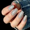 TOUGH GIRLS | Dip Powder | Includes Cuticle Stick, Nail File, Nail Buffer & Nail Wipes (Silver Sparkles | 2-Pack) view 2