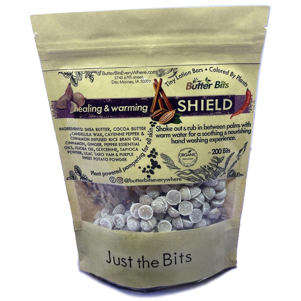 Cinnamon & Pepper lotion bars. Shield Butter Bits for dry skin. Single-serving hand cream. Organic. Vegan. Zero-waste (200JTB)