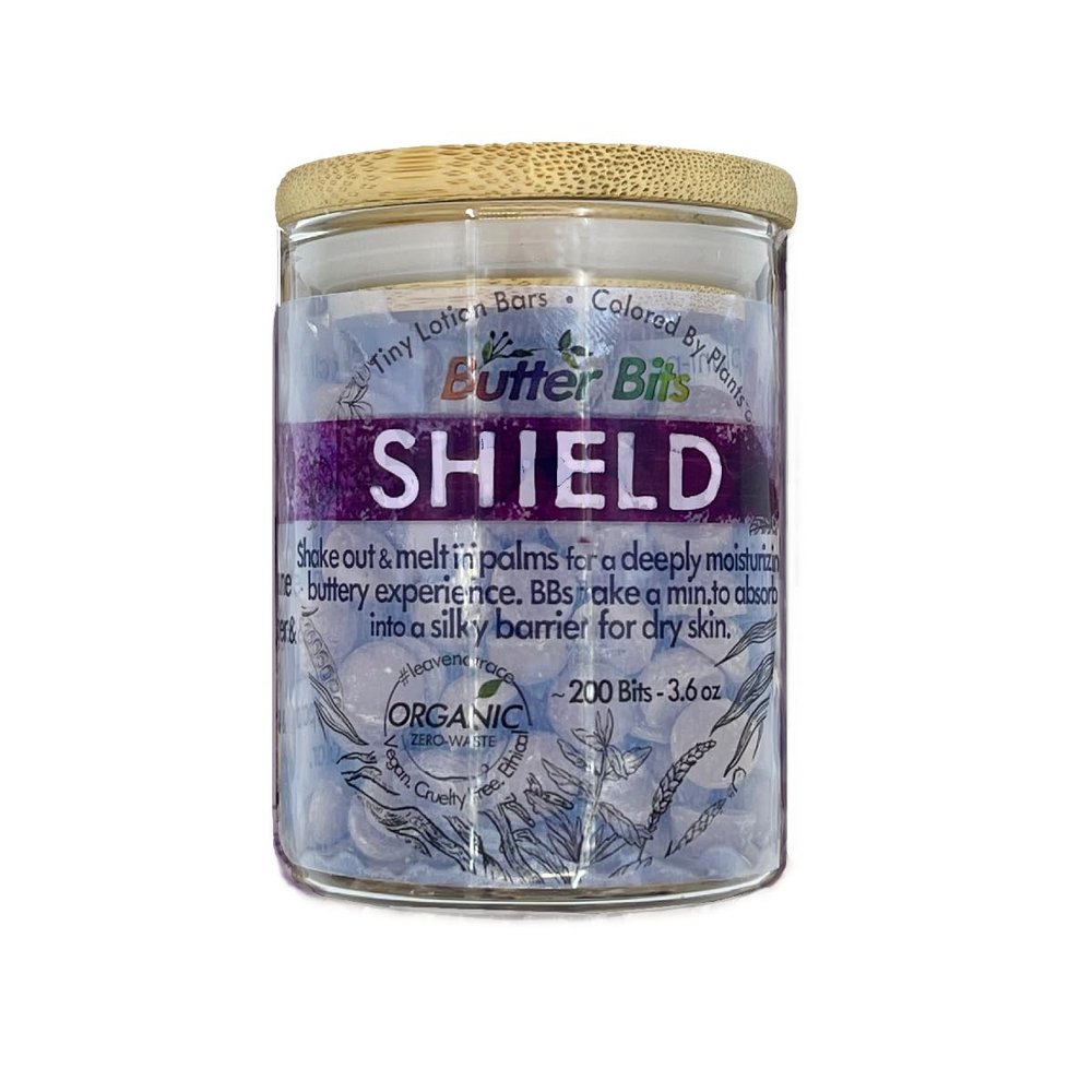 Cinnamon & Pepper lotion bars. Shield Butter Bits for dry skin. Single-serving hand cream. Organic. Vegan. Zero-waste (200 & Jar)