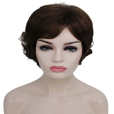 Still ME Grace Full Wig 24-30 in CurlySynthetic Fiber, Side Part Full Wig (Medium Brown)