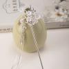 Silver Cloud Pearl Hairpin Hair Clasp Sticks Picks White Flower Crystal Long tassels Hair Accessories For Long Hair Women Wedding Hanfu Cheongsam (Silver cloud) view 1