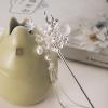 Silver Cloud Pearl Hairpin Hair Clasp Sticks Picks White Flower Crystal Long tassels Hair Accessories For Long Hair Women Wedding Hanfu Cheongsam (Silver cloud) view 2