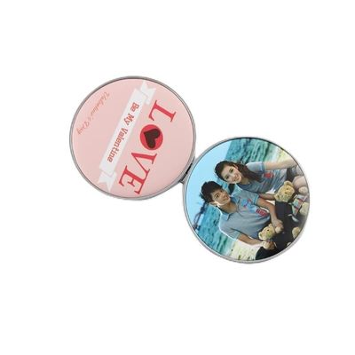10 sets DIY Personalized 58mm double-sided electroplating folding mirror tinplate chest seal Korean household small gift mirror - (Size: Customized made)
