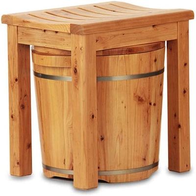 Foot Wash Basin for Foot Bath,Solid Cedar Wood Foot Soaking Barrel Bucket Foot Spa Household Wash Ba