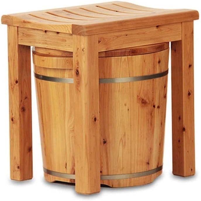 Foot Wash Basin for Foot Bath,Solid Cedar Wood Foot Soaking Barrel Bucket Foot Spa Household Wash Ba