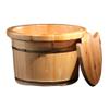 Katzowen Household Thickened Wooden Foot Tub with Lid, Massage Foot Bath, Household Wooden Foot Barrel Foot Spa Bath Massager (Color : No Massage Covered) view 1