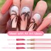 Komall Metallic Nail Art Brushes, 5Pcs Liner Brush Set, UV Gel Polish Painting Art Design Pen for Long Lines, Thin Details, Fine Drawing Sizes 4/8/12/20/25mm(Pink) view 2