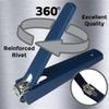 1 Comfort Hold Navy Large Nail Clippers Non-Slip Sure Grip Clipping Removable Catcher Toenails Fingernails Cutter Ultra Sharp Trimmer Stainless Steel Men Women Arthritis Unsteady Hands view 2
