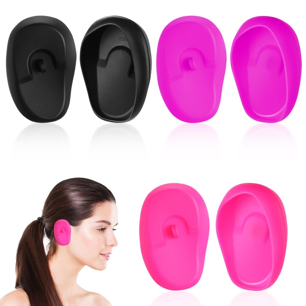 Protector Hair Dye Earmuffs for Salon Silicone Ear Covers 3 Pairs Hairdressing Earmuffs Ear Protectors for Hair Perm Dye Shower Salon Hairdressing Protector Caps