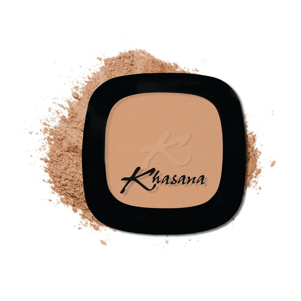 Khasana Face Pressed Powder, Dual Wet & Dry Foundation, Apply Wet for Maximum Coverage or Dry for Light Finishing & Touchup, Matte & Poreless, Setting Makeup, Flawless Finish, Shine-Free #12 Chestnut