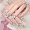 TONTEK Manicure 24 Pieces Boxed Shining gem Bride Nail Stickers view 2