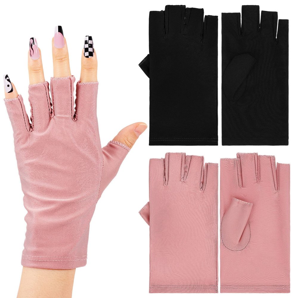 2 Pairs Gloves Gel Manicures Glove Gloves Fingerless Gloves for Nail Art Protect Hands