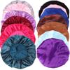 Custom Satin Bonnet Silk Bonnets for Black Women Sleeping Makeup, 20PCS/lot Personalized Logo Hair Cap Bonnet for Long Curly Braid Hair (Logo on Front, Silver) view 4