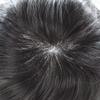 French Lace Hair System for Men 100% Human Hair Replacement Mens Toupee Bleached Knots Hair Units for Man Lace with PU Men Wigs #1B05 Off Black with 5% Gray view 4