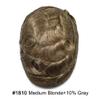 French Lace Hair System for Men 100% Human Hair Replacement Mens Toupee Bleached Knots Hair Units for Man Lace with PU Men Wigs #1810 Medium Blonde with 10% Gray view 2
