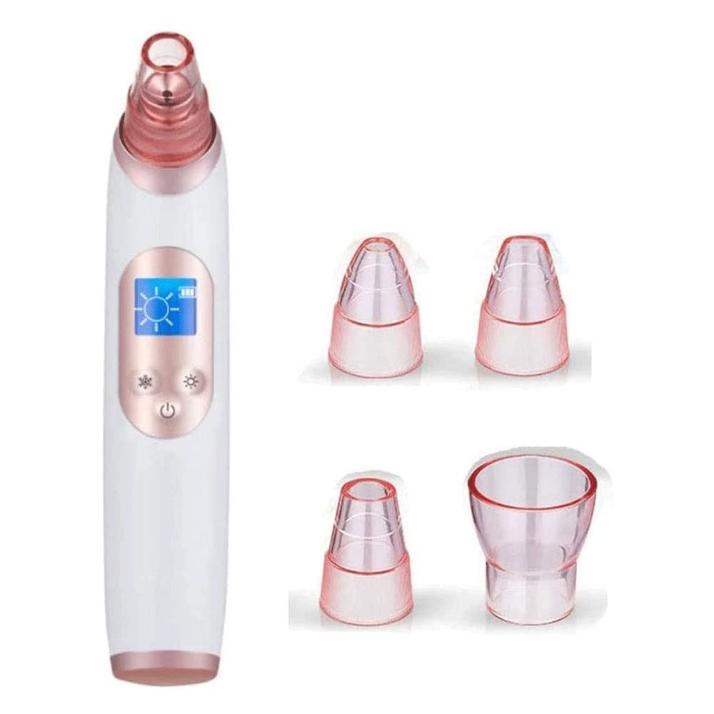 RMENST Blackhead Remover Vacuum, Facial Pore Cleanser with 4 Probes, Electric USB Rechargeable Blackhead Remover Vacuum Pore Cleaner (Color : Pink)
