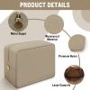 Iqimott Nylon Large Makeup Bag Travel Pouch, Preppy Big Cosmetic Bag Makeup Organizer Nylon Large Capacity Toiletry Bag, Waterproof Large Zipper Pouch Storage Bag for Women Girls Teens(Khaki) view 3
