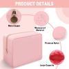 Iqimott Nylon Large Makeup Bag Travel Pouch, Preppy Big Cosmetic Bag Makeup Organizer Nylon Large Capacity Toiletry Bag, Waterproof Large Zipper Pouch Storage Bag for Women Girls Teens(Pink) view 3